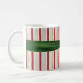 Weihnachtsbogen mit gestreiftem Hintergrund Kaffeetasse (Links)