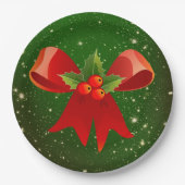 Weihnachtsbogen mit Stechpalme Papier-Teller Pappteller (Vorderseite)