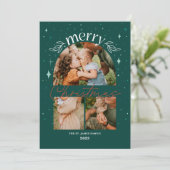 Weihnachtsbogen-Multifoto-Karte Ankündigung (Stehend Vorderseite)