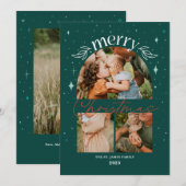 Weihnachtsbogen-Multifoto-Karte Ankündigung (Vorne/Hinten)