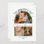 Weihnachtsbogen-Multifoto-Karte Ankündigung (Vorne/Hinten)