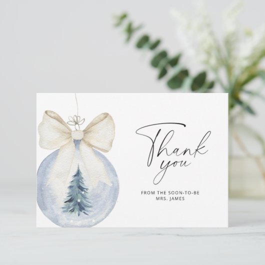 Weihnachtsbogenball Brautparty Dankeschön Karte (Stehend Vorderseite)