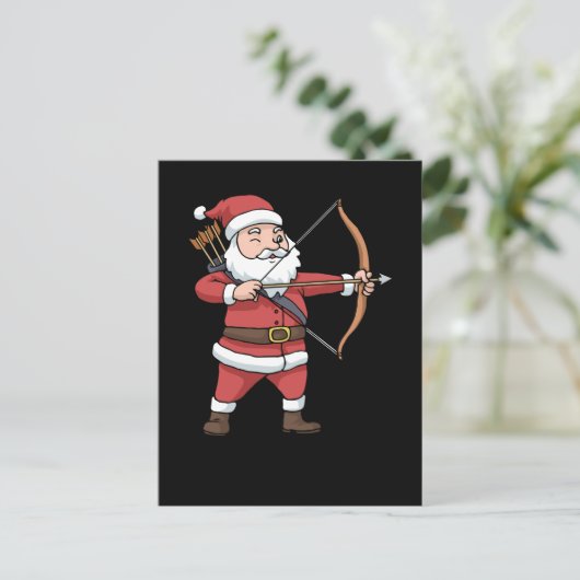 WeihnachtsBogenschießen Bow Jagd Weihnachtsklausel Postkarte (Stehend Vorderseite)