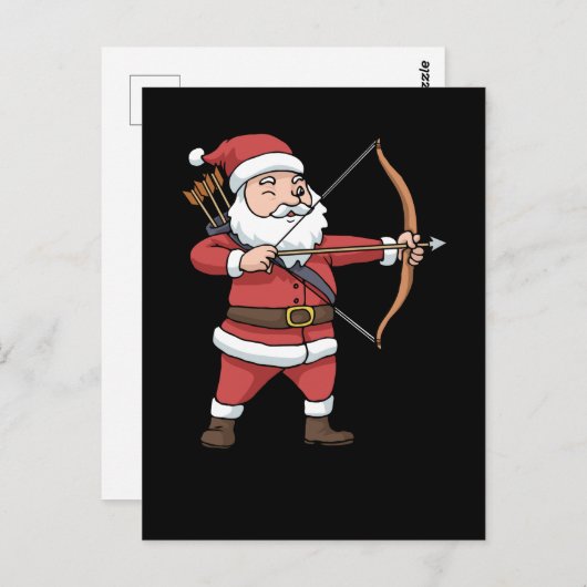 WeihnachtsBogenschießen Bow Jagd Weihnachtsklausel Postkarte (Vorne/Hinten)