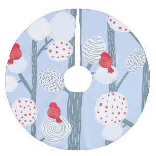 Weihnachtsbollen, Bäume, Vintager Wald. Polyester Weihnachtsbaumdecke