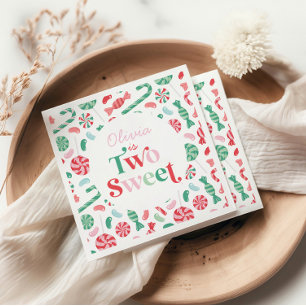 Weihnachtsbonbon Zwei Süße 2. Geburtstag Serviette