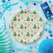 Weihnachtsbonbonbäume-Muster Pappteller (Party)
