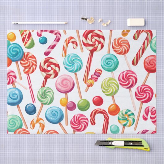 Weihnachtsbonbons mit Taschentuch Seidenpapier (Handwerk)