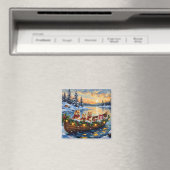 Weihnachtsboot-Feier mit Pomeranian Magnet (In Situ (Geschirrspüler))