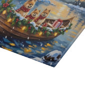 Weihnachtsboot-Feier mit Pomeranian Schneidebrett (Ecke)
