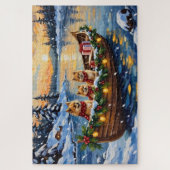 Weihnachtsboot-Feiertage der Pomeranian Puzzle (Vertikal)