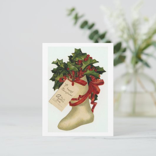 Weihnachtsboot Feiertagspostkarte (Stehend Vorderseite)