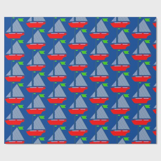 Weihnachtsboot  geschenkpapier (Flach)