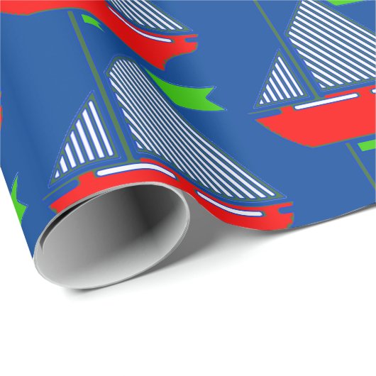 Weihnachtsboot geschenkpapier (Rolleneckpunkt)