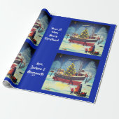 Weihnachtsboot in den Lichtern Geschenkpapier (Ungerollt)