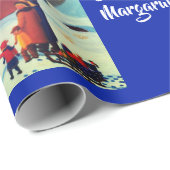 Weihnachtsboot in den Lichtern Geschenkpapier (Rolleneckpunkt)