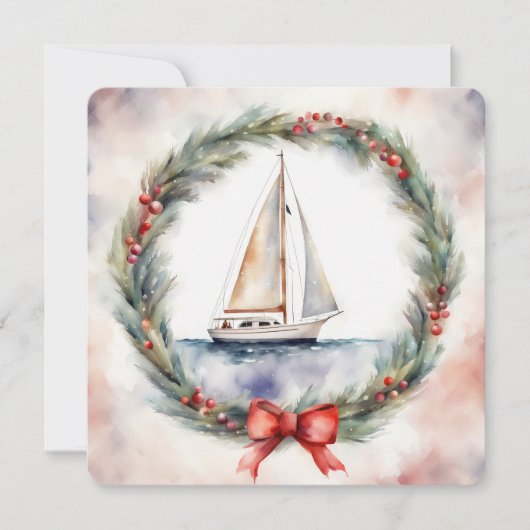 Weihnachtsboot Karte (Vorderseite)