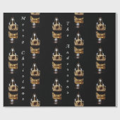 Weihnachtsboot mit goldener Beleuchtung Geschenkpapier (Flach)