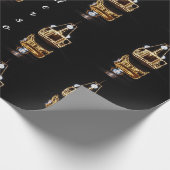 Weihnachtsboot mit goldener Beleuchtung Geschenkpapier (Ecke)