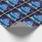 Weihnachtsboot mit weißem Licht Geschenkpapier (Ecke)