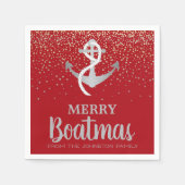 Weihnachtsboot Nautical Anchor Boatmas Party Serviette (Vorderseite)