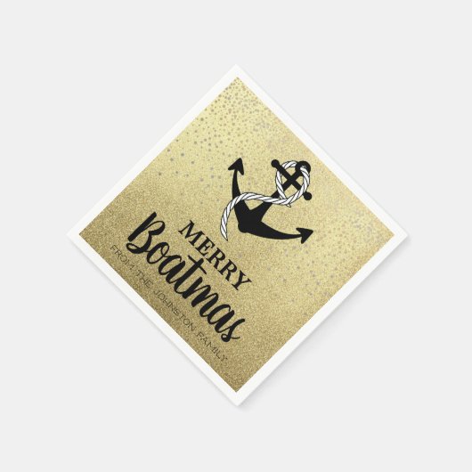Weihnachtsboot Nautical Anchor Boatmas Party Serviette (Ecke)