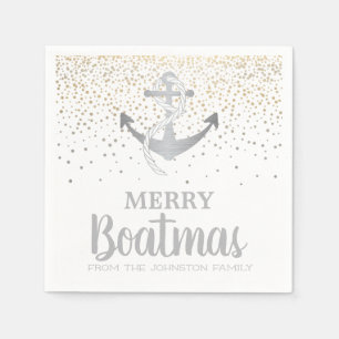 Weihnachtsboot Party Nautical Anchor Boatmas Serviette
