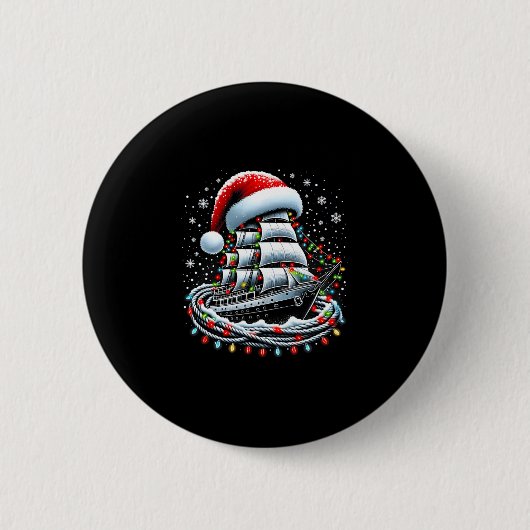 Weihnachtsboot Segelkreuzfahrtboot umgeben B Button (Vorderseite)