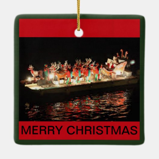 Weihnachtsboote an Weihnachten Keramikornament (Rückseite)