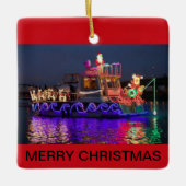 Weihnachtsboote an Weihnachten Keramikornament (Vorderseite)