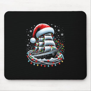 Weihnachtsbootfahren Segelkreuzfahrtboot umgeben B Mousepad