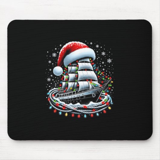 Weihnachtsbootfahren Segelkreuzfahrtboot umgeben B Mousepad (Vorne)