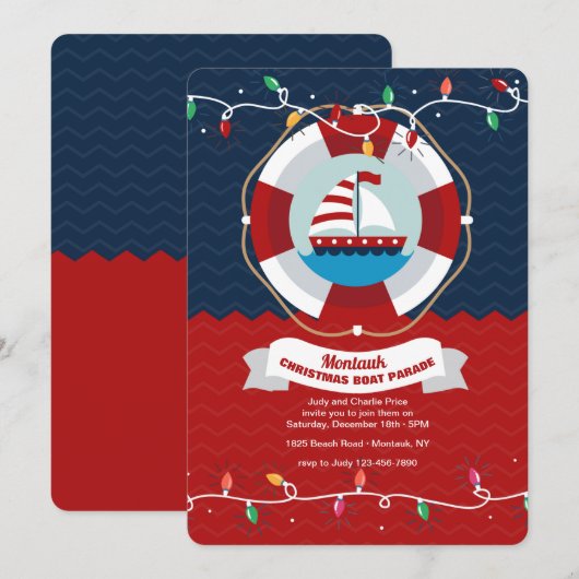 Weihnachtsbootparade Einladung (Vorne/Hinten)
