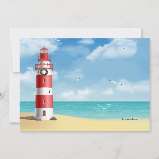 Weihnachtsbootparade mit Einladung zum Leuchtturm (Rückseite)