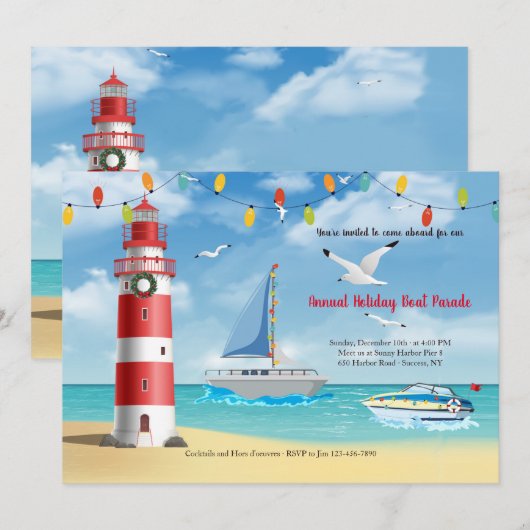 Weihnachtsbootparade mit Einladung zum Leuchtturm (Vorne/Hinten)