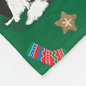 Weihnachtsborder Collie grün Fleecedecke (Ecke)