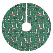 Weihnachtsborder Collie grün Polyester Weihnachtsbaumdecke (Vorderseite)