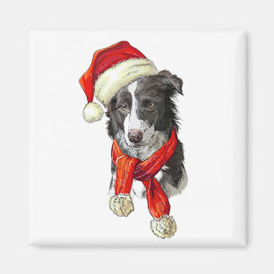 Weihnachtsborder Collie Hund Magnet