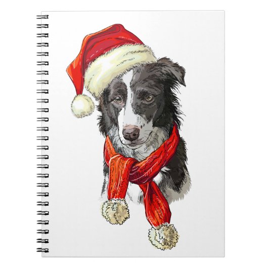 Weihnachtsborder Collie Hund Notizblock (Vorderseite)