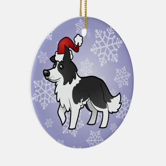 WeihnachtsBorder-Collie Keramikornament (Rechts)