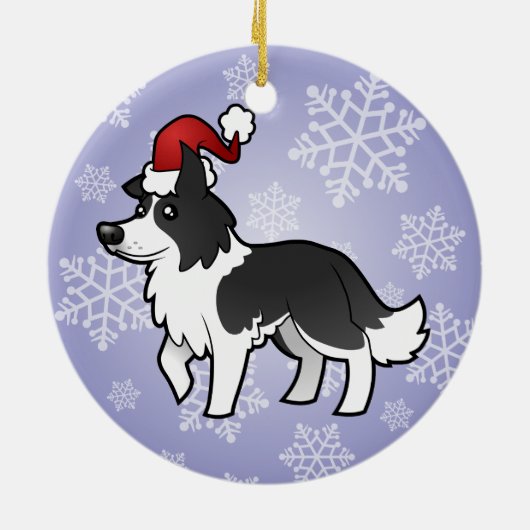 WeihnachtsBorder-Collie Keramikornament (Hinten)