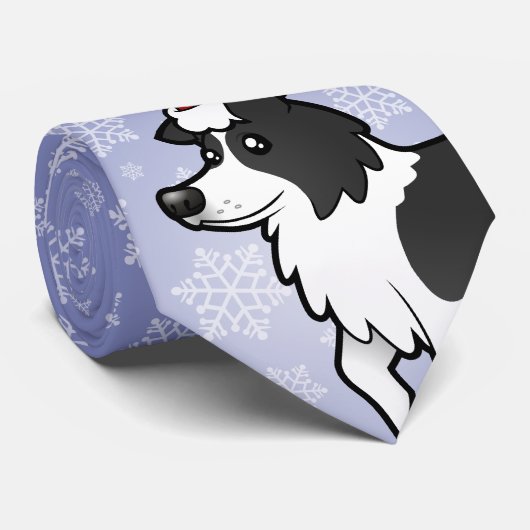 WeihnachtsBorder-Collie Krawatte (Gerollt)