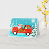 WeihnachtsBorder-Colliegeschenk-Lieferwagen Karte (Gelbe Blume)