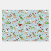 Weihnachtsborder Terrier Geschenkpapier Set (Vorderseite 3)