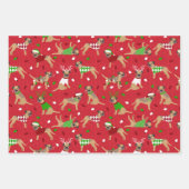Weihnachtsborder Terrier Geschenkpapier Set (Vorderseite)