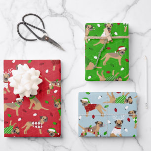 Weihnachtsborder Terrier Geschenkpapier Set