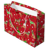 Weihnachtsborder Terrier Große Geschenktüte (Rückseite Schrägansicht)