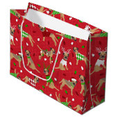 Weihnachtsborder Terrier Große Geschenktüte (Vorderseite Schrägansicht)
