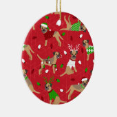 Weihnachtsborder Terrier Keramik Ornament (Rechts)