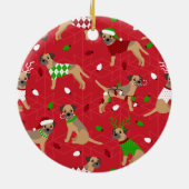 Weihnachtsborder Terrier Keramik Ornament (Hinten)